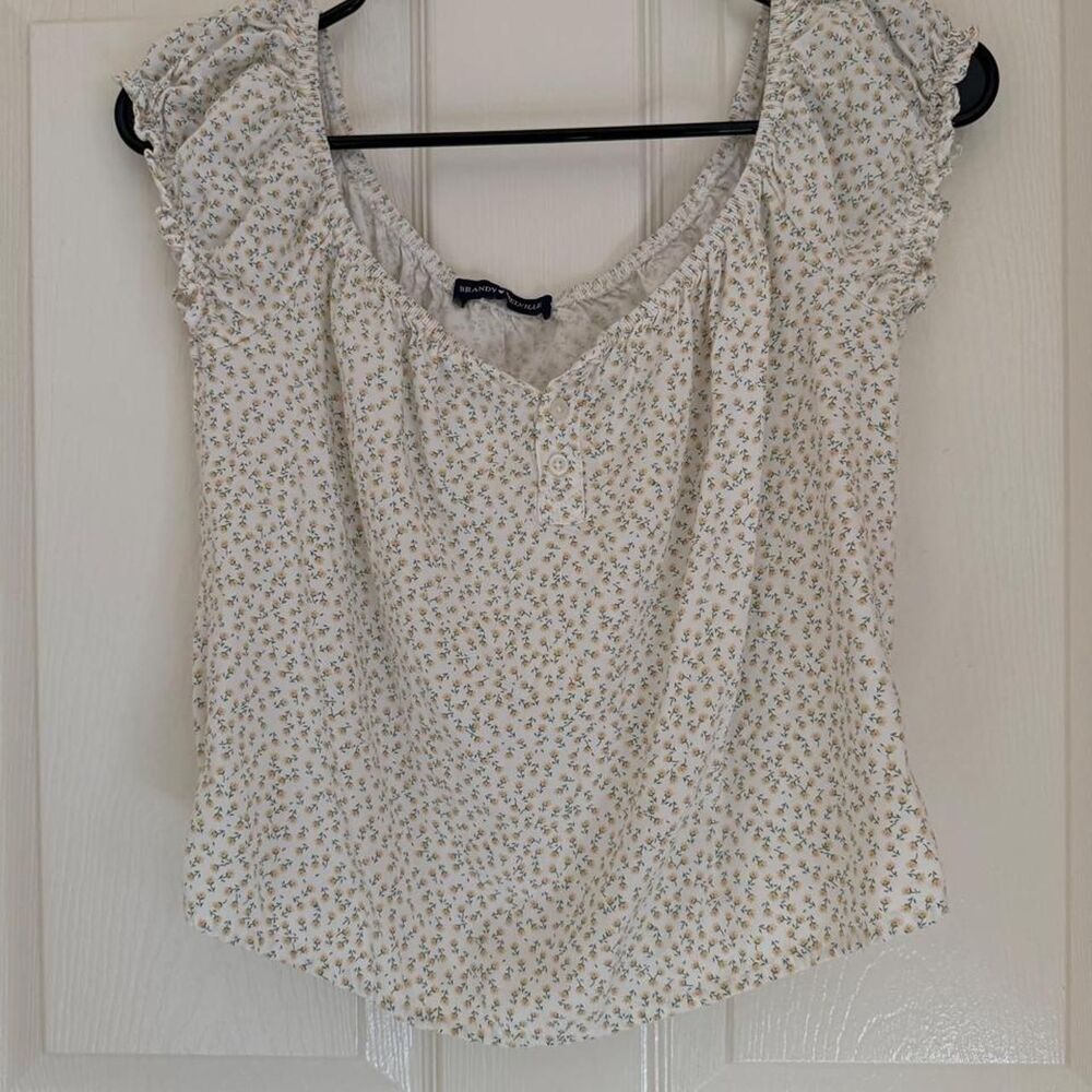 Brandy-melville Women's White and Cream Blouse